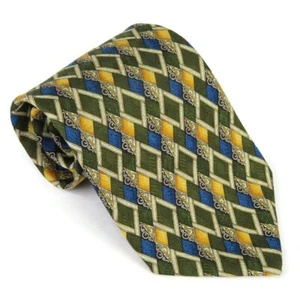 Corbata para hombre Executive Collection una corbata amarilla/azul/verde multicolor 100 % seda - Imagen 1 de 6