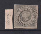 NSW 1854 6d Grey Imperf Diadem used with margins