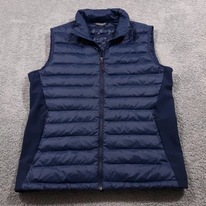 Alpine Design Puffer Vest Mens Large Blue Outdoor Full Zip Nylon Shell Down Fill - Picture 1 of 9