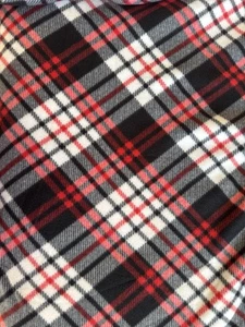 JoAnn Fabric Blizzard fleece Diagonal plaid Red Black  white 61"w X 91” 2.5 Yds - Picture 1 of 7