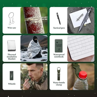 Men's Calendar Survival Kit 24-Day Christmas Countdown Emergency Survival Gear,  - Image 1 of 4