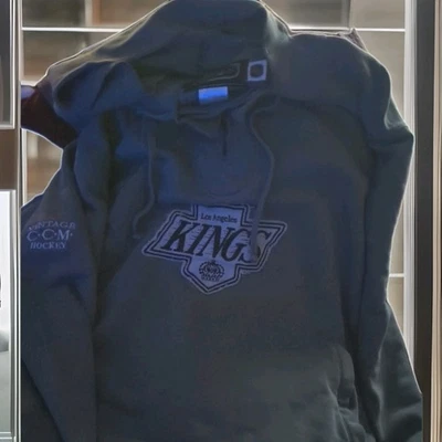 Vintage CCM Los Angeles Kings NHL Hockey Hoodie Size L Gray - Image 1 of 4