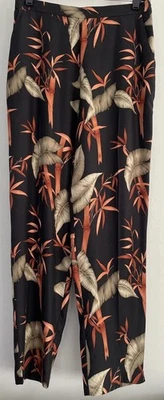 Pantalones negros florales tropicales Tommy Bahama para mujer talla 8 mezcla de lana de seda Foto 1 de 4