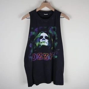 Vintage 90s Ozzy Osbourne Chopped Cutoff Sleeveless Shirt Black Faded XL 23x28,5 - Bild 1 von 12