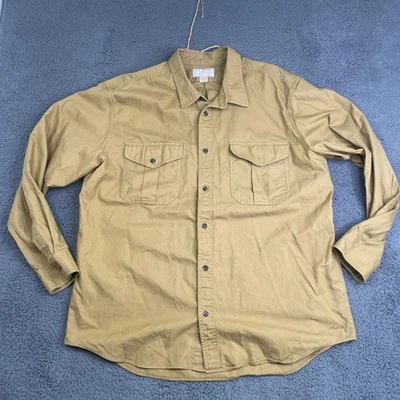 Camisa Filson Para Hombres 2XL Sarga Tostada Ropa de Trabajo Utilitaria Botón Guía Bolsillos en el Pecho De Colección Foto 1 de 4