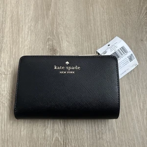 Nuovo portafoglio Kate Spade Staci Medium compatto bifold pelle nero - Foto 1 di 5