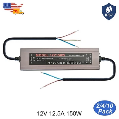 12V 12.5A Led Transformer 150W Waterproof AC 110V To DC 12V LED Converter Driver - Image 1 of 4