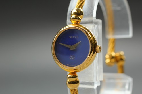 Bracciale Vintage [QUASI NUOVO] GUCCI 2700L Quadrante Blu Oro Qz Donna dal GIAPPONE A272