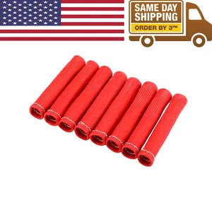 8X 2500° Spark Plug Wire Boots Protector Sleeve Heat Shield Cover For M - Picture 1 of 9