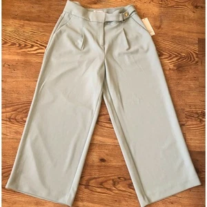 Calvin Klein High Rise Waisted Work Dress Wide Leg Pants Mint Women's Size 8 - Picture 1 of 12