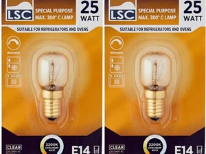 2x Backofenlampe E14   bis 300 °C 25W 125 lm Backofen Birne Ersatzlampe - Bild 1 von 2