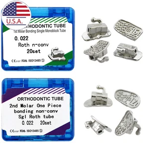 80 Pc Molar Tubes Orthodontic Tubos Roth 022 First Second Bonding One Piece Cast - Picture 1 of 22