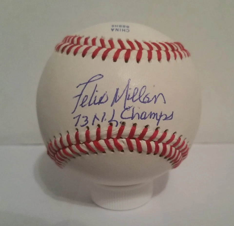 Felix Millan Signed Autographed Baseball - NY Mets 1973 NL Champs - Braves w/COA - Image 1 of 1