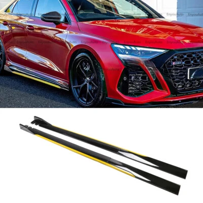 For Audi A3 A4 A5 A6 86" Side Skirt Extension Rocker Panel Splitter Black Yellow - Image 1 of 4