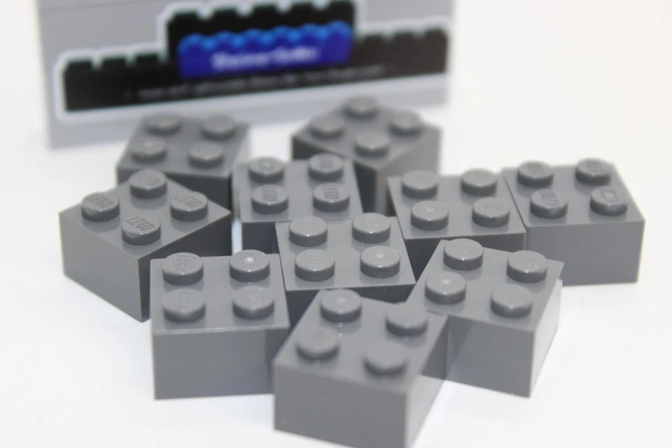 Lego (c) 10x 2x2 Basic Stein 3003 - dunkelgrau - brick - Basic Basic Stein - - Bild 1 von 1