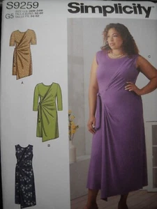 Vestido y túnica de punto Simplicity 9259 para mujer talla 26w-32w patrón de costura - Imagen 1 de 2