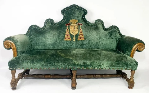 Antique Settee Canape, Sofa,  Northern  Italian Walnut, Upholstered,  1600's! Cover