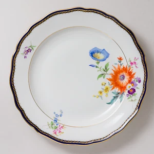 Meissen Speiseteller Bunte Blume Bukett A-Kante 25 cm 1. Wahl Neuwertig - Picture 1 of 2