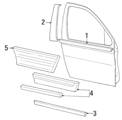 Moldura de puerta exterior lateral derecha Ford Windstar 1999-2002 OEM XF2Z-1620878-BAC Foto 1 de 4