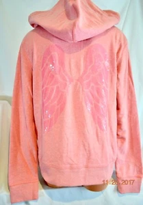Victorias Secret Supermodel Engel Flügel Pailletten Bling klassischer Reißverschluss Hoodie neu mit Etikett L - Bild 1 von 6