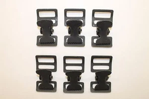 Military Web Strap T Buckle, Spring Loaded, 1" , Mil-Spec, Black. Lot of 6 - Picture 1 of 4