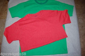 Boys Tee Shirt TWO LOT Crew Neck ORANGE Solid Color GREEN Size XXL 18 - Picture 1 of 1
