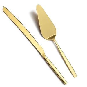 Gold Cake Pie Pastry ServersStainless Steel Serving SetCake Knife and Server ... - Picture 1 of 8