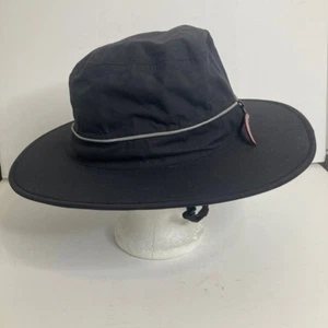 Tilley Hat Mens Medium Black Waterproof Reflective Wide Brim Summer Hiking - Picture 1 of 12