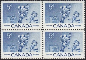 HOCKEY GAME PLAYER 1956 Canada #359 MNH Block of 4 - Picture 1 of 1