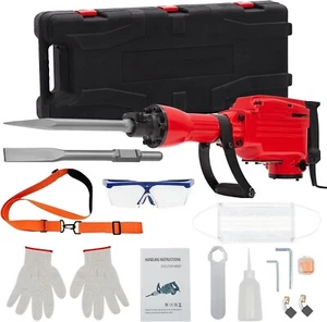 2200W Heavy Duty Electric Demolition Jack Hammer Concrete Breaker w/ Case Gloves - Picture 1 of 7
