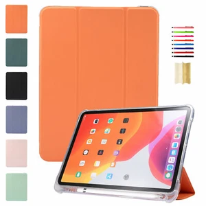 Smart Leather Stand Tri-Folded Clear Back Case Cover For iPad Air 4th 10.9" 2020 - Picture 1 of 35