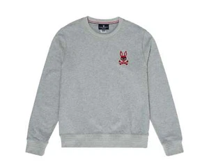 Psycho Bunny Rawson Mischief Zorro Bunny Grey Men's Sweatshirt B6S482G1FL-HGY - Picture 1 of 7