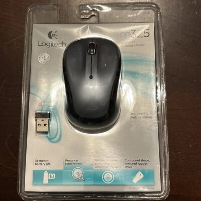Logitech Wireless Mouse M325 UNIFYING receiver cordless optical  Mice Silver - Image 1 of 4