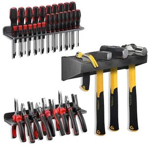 3 PCS Metal Tool Organizer Screwdriver & Pliers Rack Wall Mount Holder - Picture 1 of 7