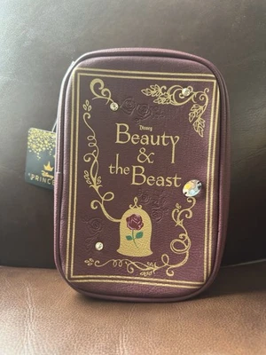 Disney La Bella y la Bestia Libro de Cuentos Bolsa de Cosméticos de Viaje Granate Gemas Bioworld Foto 1 de 4