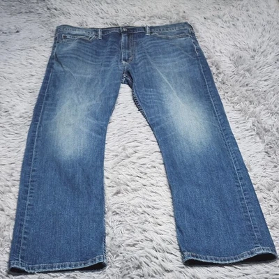 Pantalones de mezclilla Levis 513 para hombre 38x30 ajustados calce recto azules desgastados elásticos Foto 1 de 4