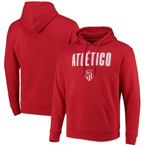 Atletico Madrid Red Hoodie Football Logo Hoodie - New - Picture 1 of 1