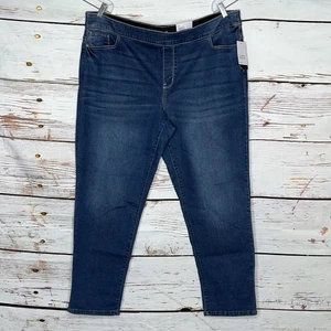 Croft & Barrow Plus Girlfriend-Jeans Plus neu mit Etikett 22 W blau Denim mittlerer Bund locker zum Überziehen - Bild 1 von 3