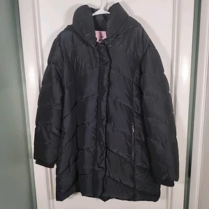 Steve Madden Damen 2X Schwarz Puffer Mantel Hoher Kragen Abnehmbare Kapuze Isoliert - Bild 1 von 14