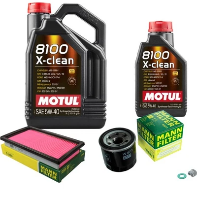 MANN Inspektionspaket 6 L MOTUL 8100 X-CLEAN 5W-40 für Nissan Tiida Schrägheck - Bild 1 von 4