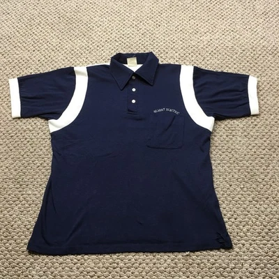 Camisa de campamento de bolos Hilton vintage para hombre azul mediano Gilbert eléctrica años 70 EE. UU. Foto 1 de 4