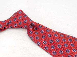Brooks Brothers 346 Silk Tie Rust Blue Neat Mens Designer Necktie USA NWOT - Picture 1 of 5