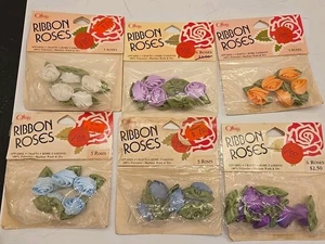 6 Stück Vintage Offray Band Rosen NEU - Bild 1 von 7