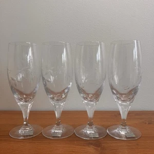 Mikasa Garden Bicchieri da Tè Ghiacciati Cristallo Set di 4 Ottime Condizioni Incisi - Foto 1 di 5