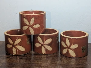 Set - 4 Vintage Steingut Serviettenring Halter - Made in Japan - Dual Design - Bild 1 von 7