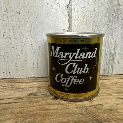 Vtg Maryland Club Coffee Tin - UNOPENED  Trial Size 1.5 Oz Ring Top - Image 1 of 4
