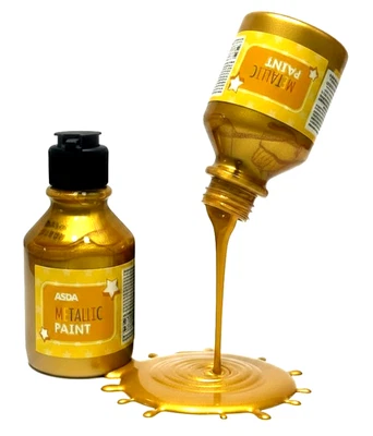 DECOART 2x Kids Acrylic Gold Paint Metallic Dazzling 150ml Set Colour For Arts & Craft