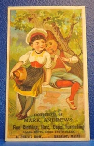 c1890 CLOTHING 4 MEN Trade Card/CHARM MUSIC/Belfast, ME - Imagen 1 de 1