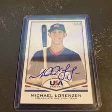 2011 Topps USA Baseball #USA-A11 Michael Lorenzen RC Blue Ink Auto - Team USA 
