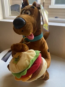 Peluche Scooby Doo vintage 1999 12'' applausi con cheeseburger - Foto 1 di 6